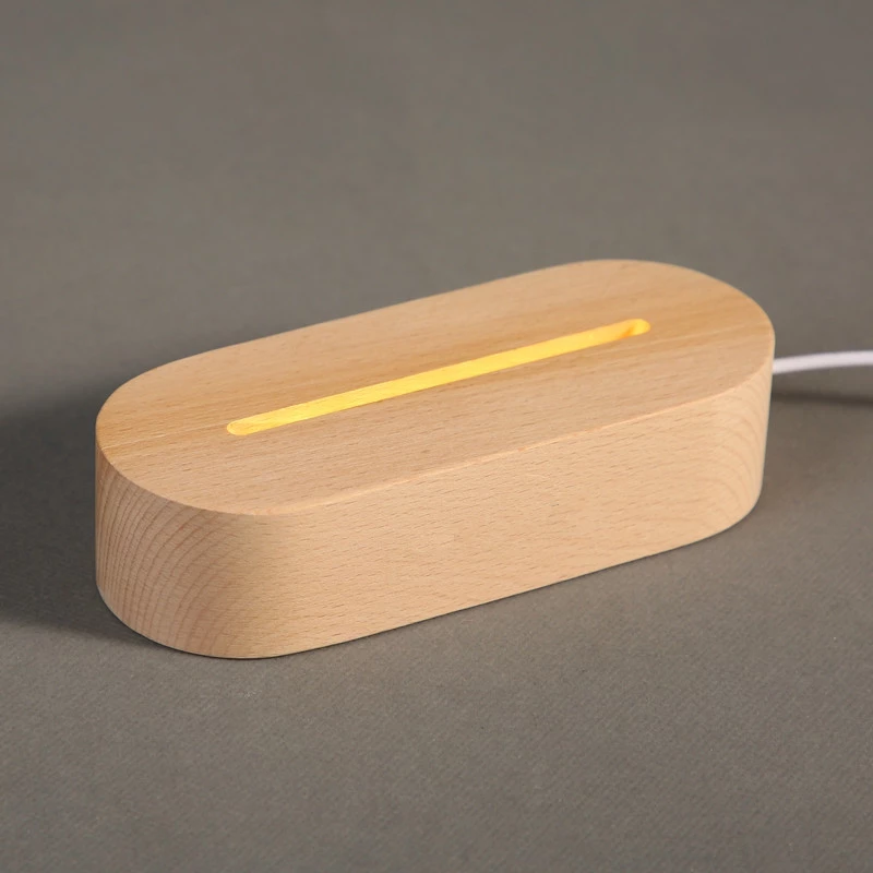 Wood Table Lamp & Night Light with Message Board