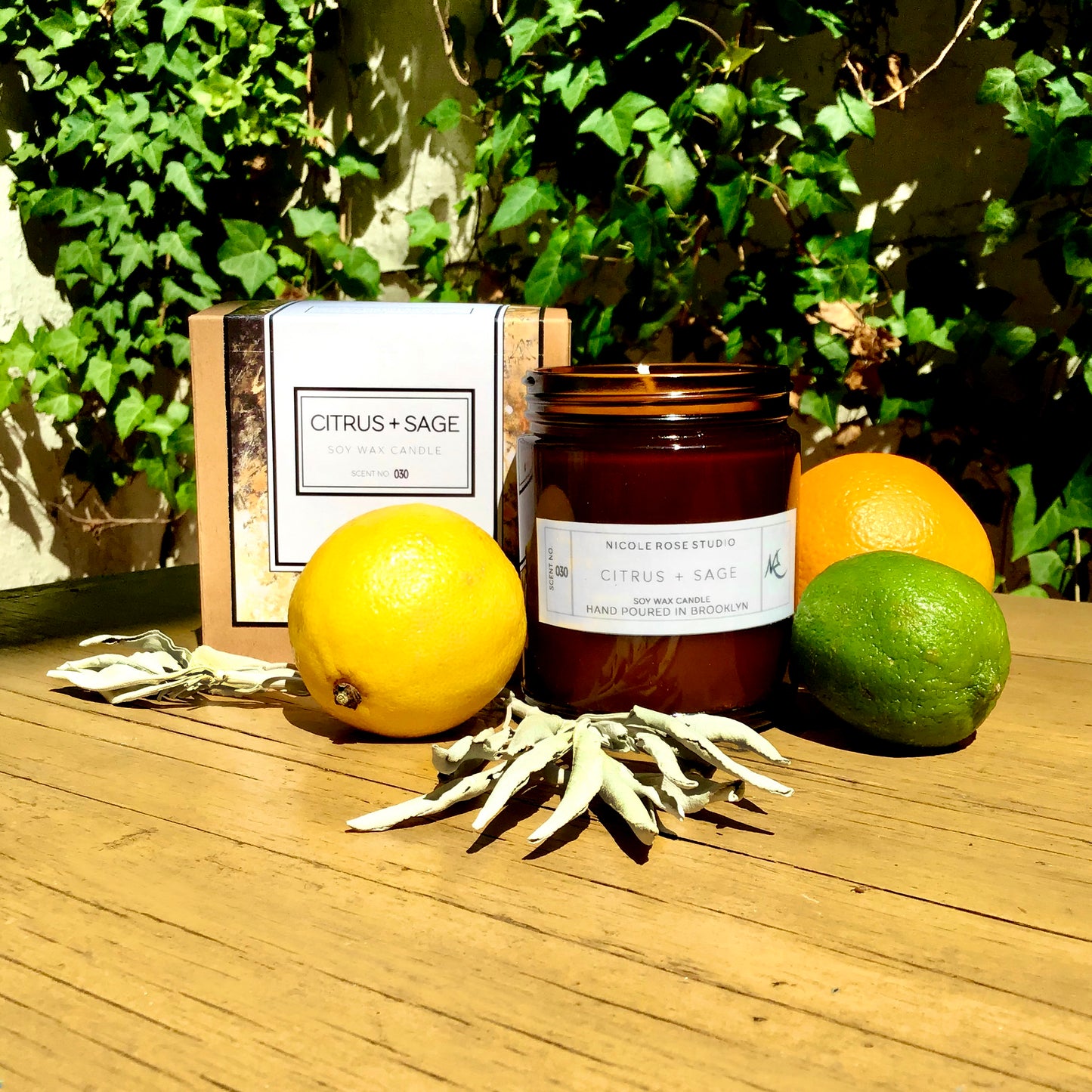Citrus + Sage Soy Wax Candle - 8oz