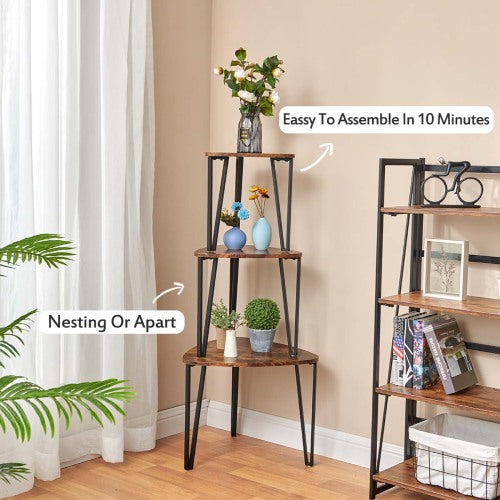 Vintage Style Triangle Nesting Tables - Set of 3