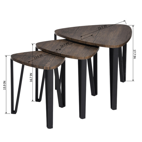Nesting Triangle End Coffee Tables - Set of 3