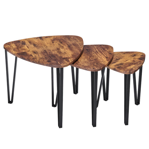 Vintage Style Triangle Nesting Tables - Set of 3