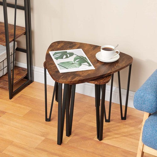 Vintage Style Triangle Nesting Tables - Set of 3