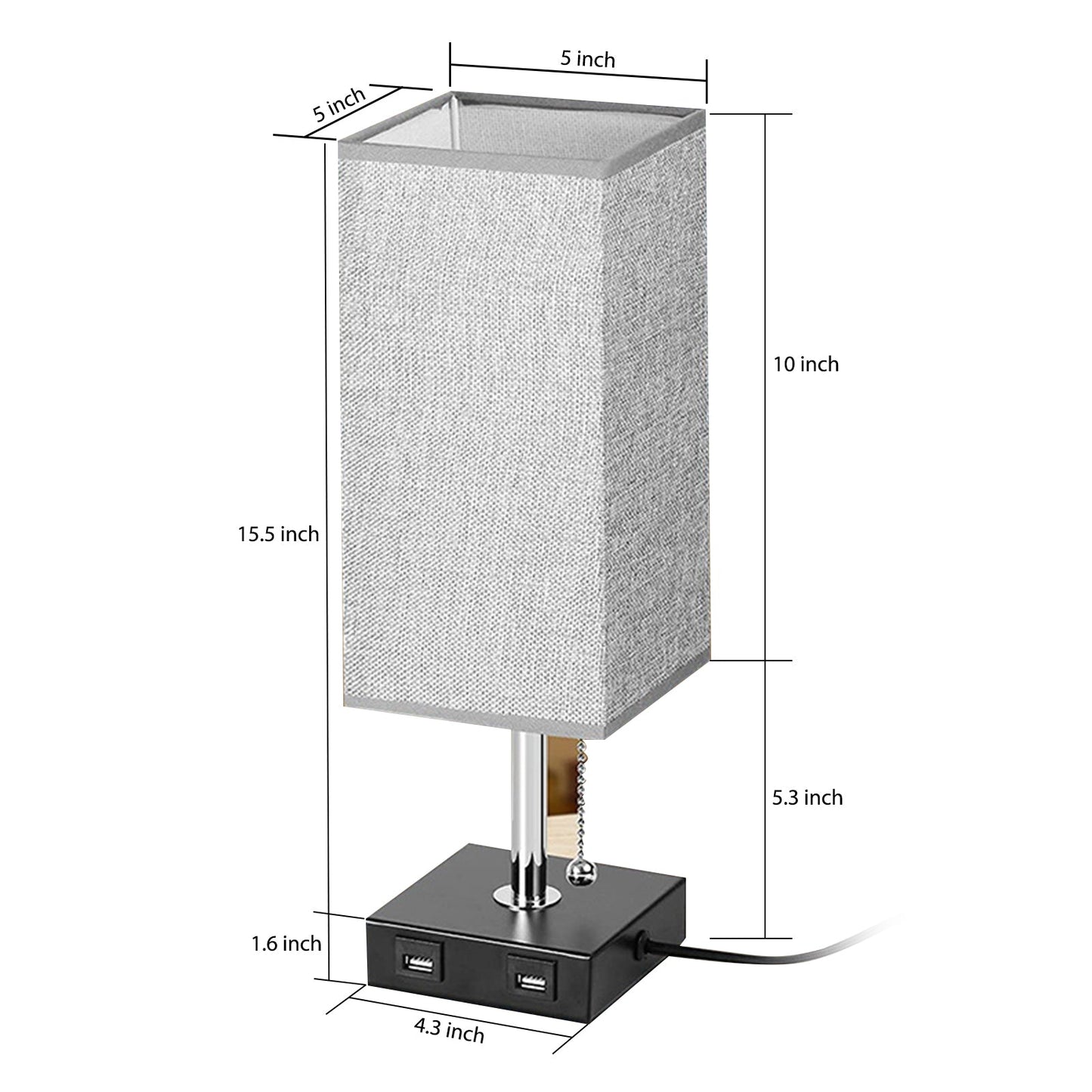 Elegant Modern Table or Desk Lamp with Charger