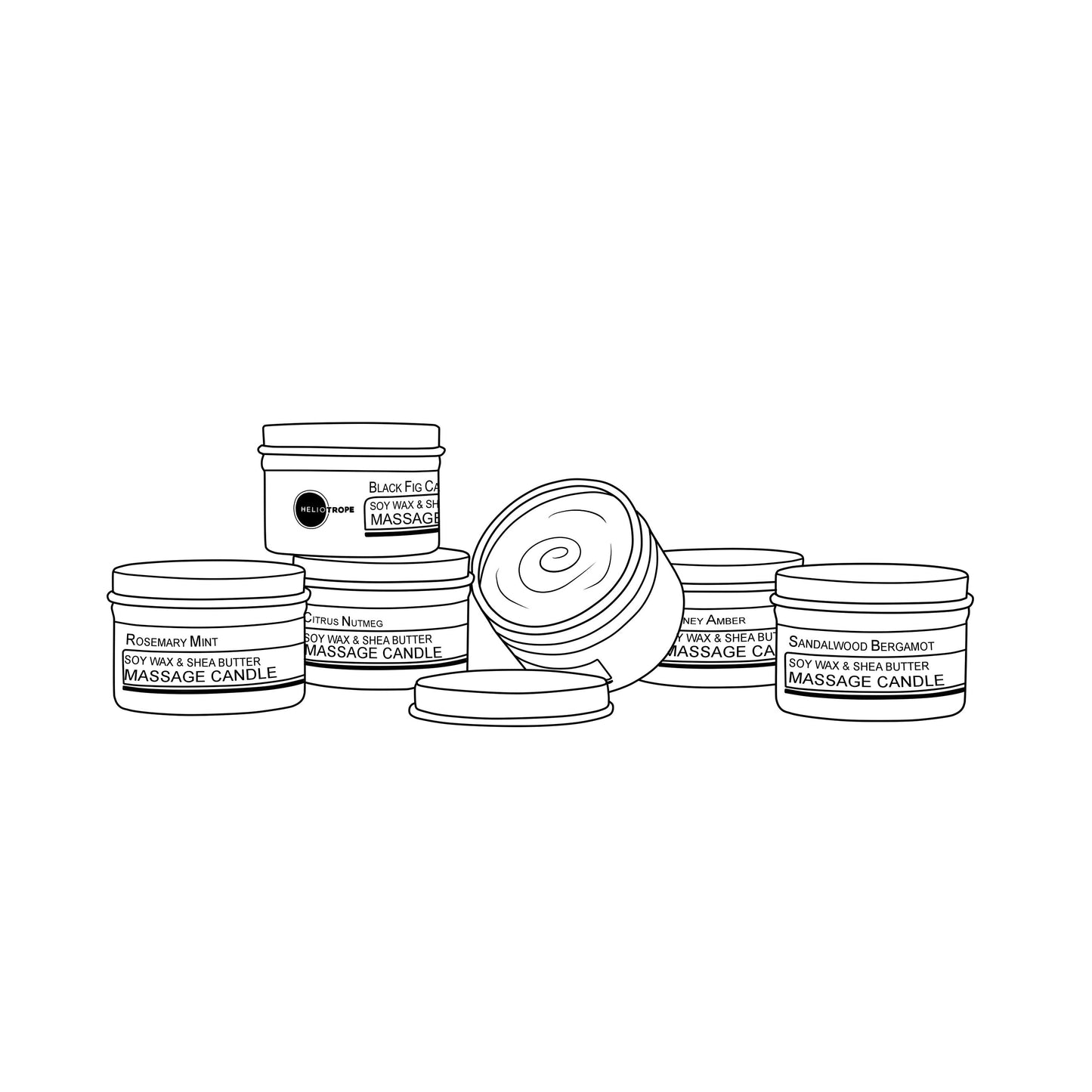 Soy Wax & Shea Butter Massage Candles - Large and Travel Size