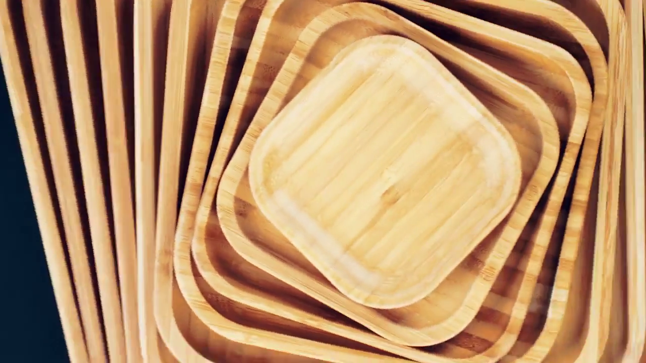 Bamboo Serving Tray For Appetizers / Barbecue / Burger