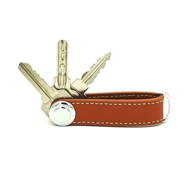 EDC Leather and Stainless Steel Key Holder - Variable Colours