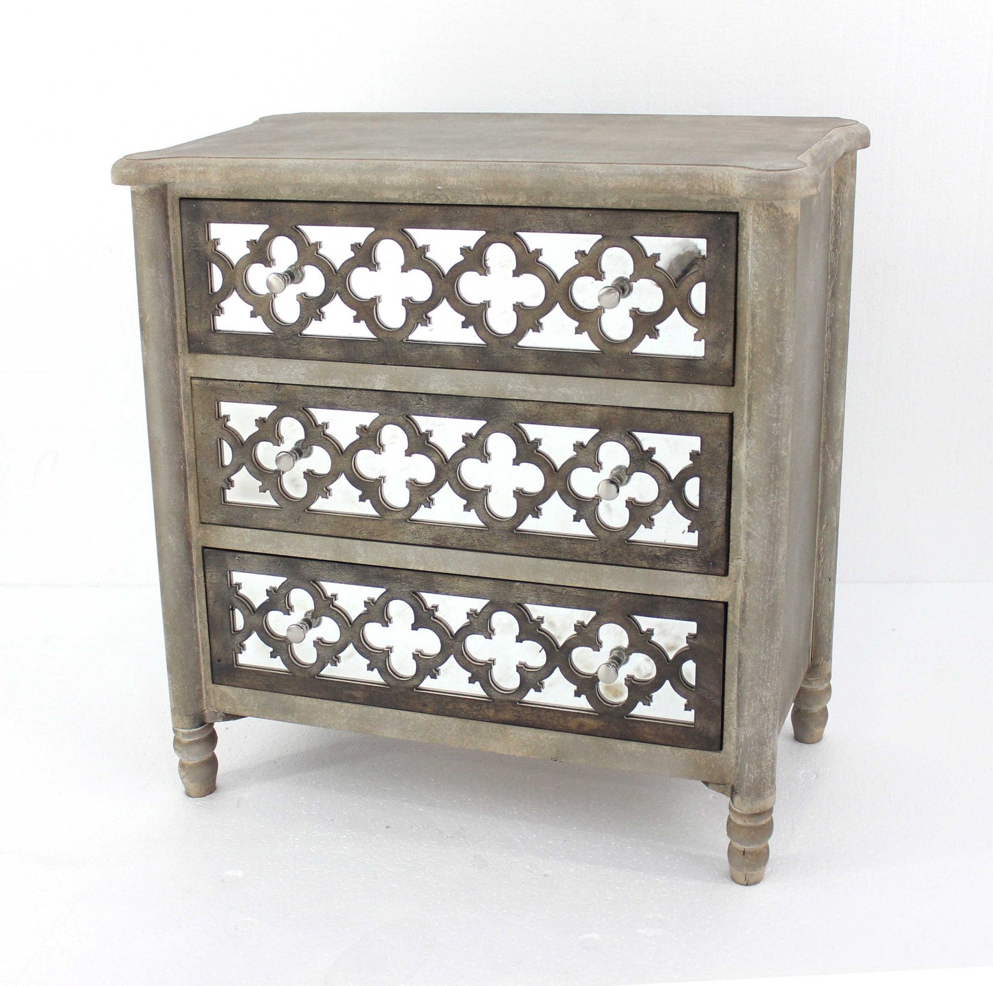 3 Drawer Vintage Wooden Cabinet - In Brown or Gold