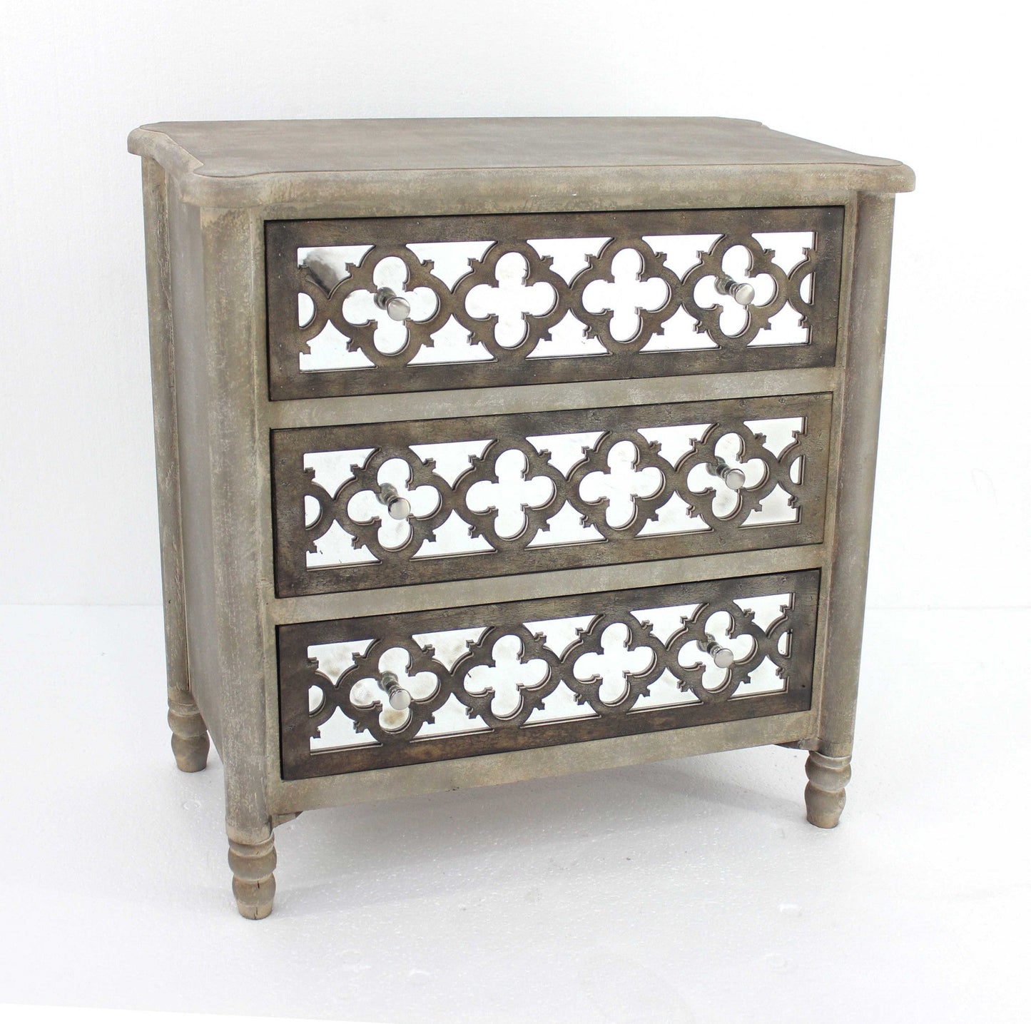 3 Drawer Vintage Wooden Cabinet - In Brown or Gold