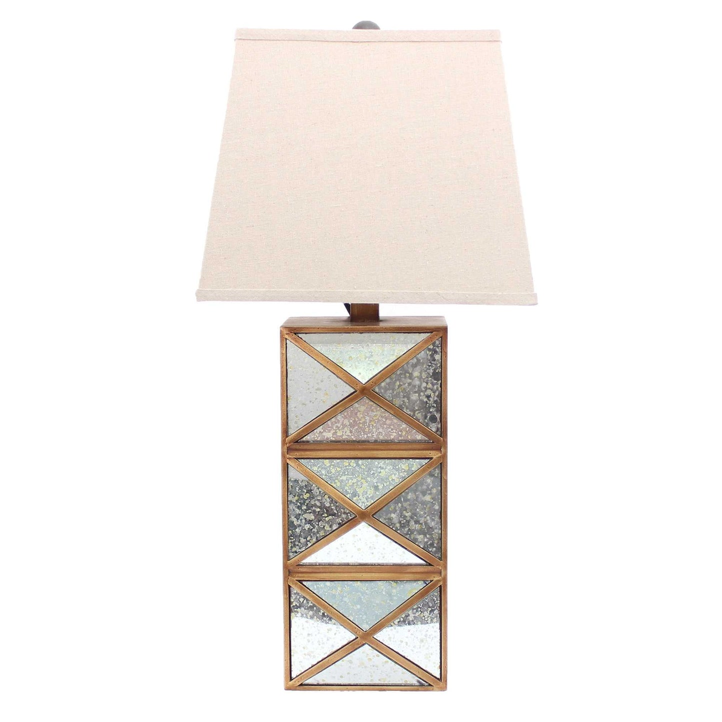 Modern Illusionary Mirrored Base - Table Lamp - Gold