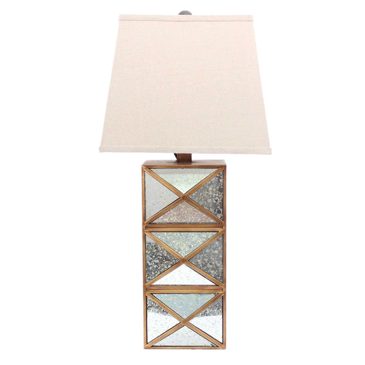 Modern Illusionary Mirrored Base - Table Lamp - Gold