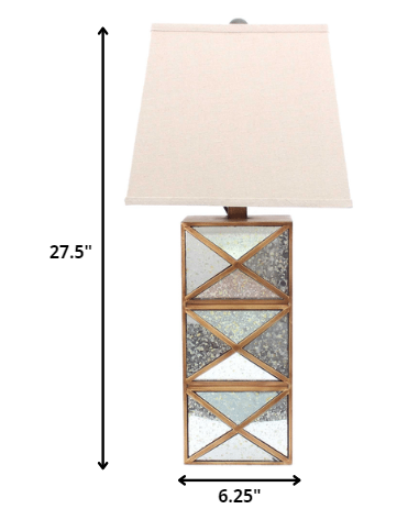 Modern Illusionary Mirrored Base - Table Lamp - Gold
