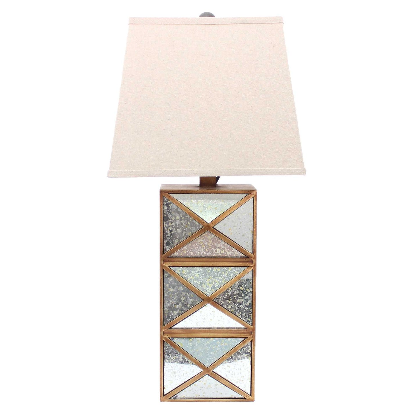 Modern Illusionary Mirrored Base - Table Lamp - Gold