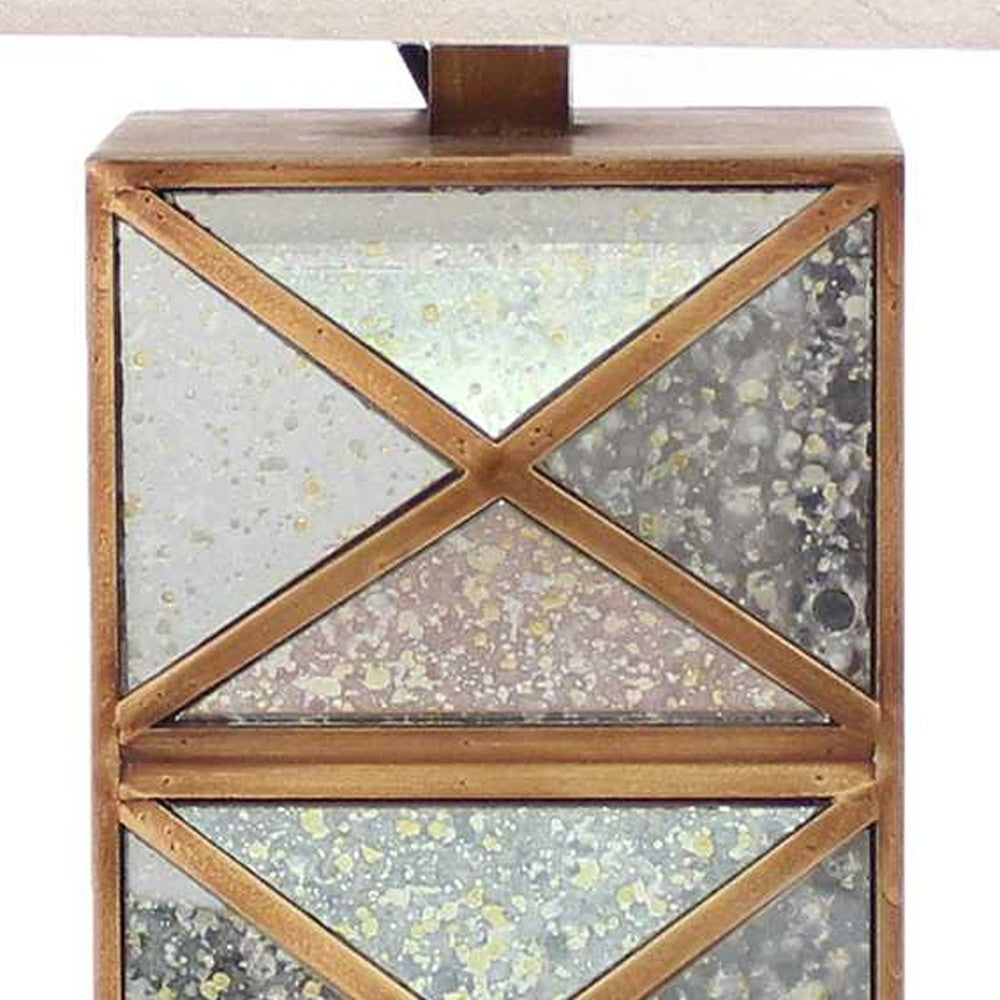 Modern Illusionary Mirrored Base - Table Lamp - Gold