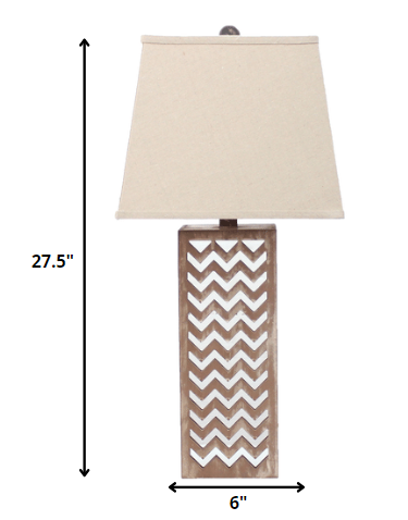 Tan Metal Mirror - Table Lamp