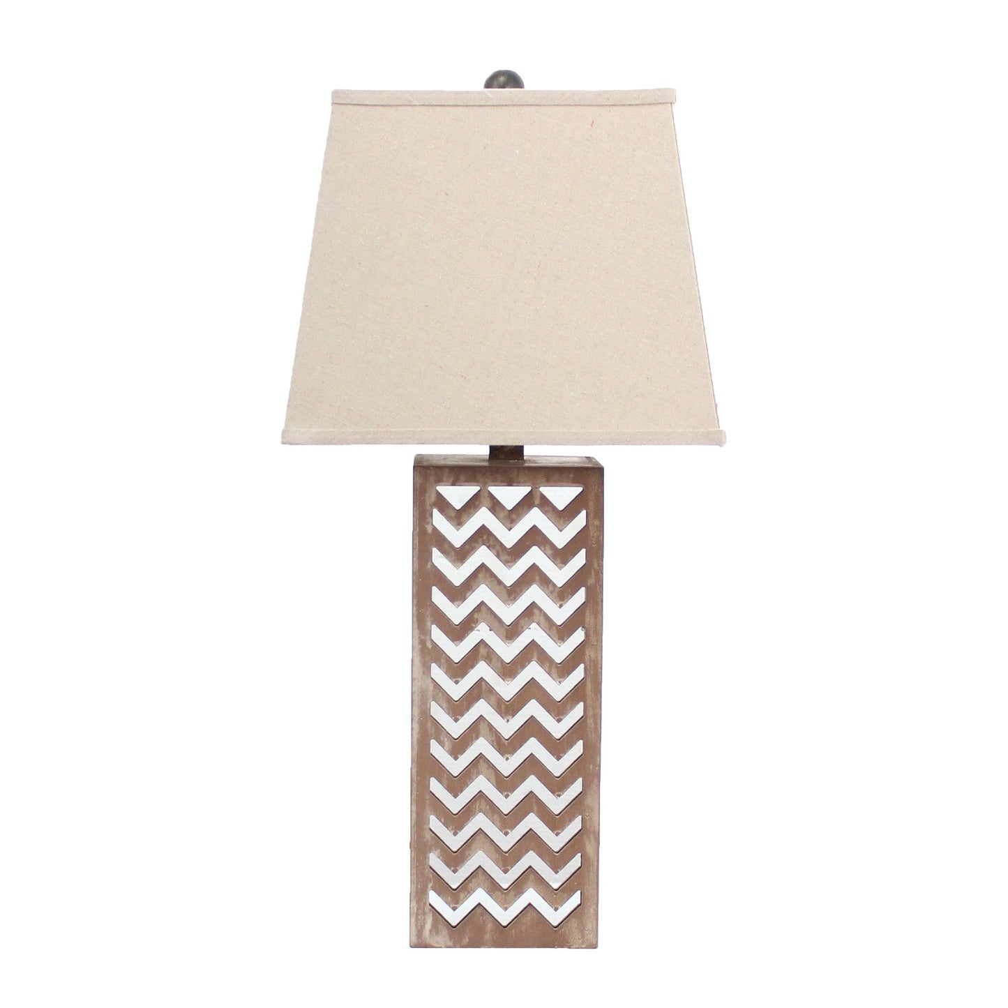 Tan Metal Mirror - Table Lamp
