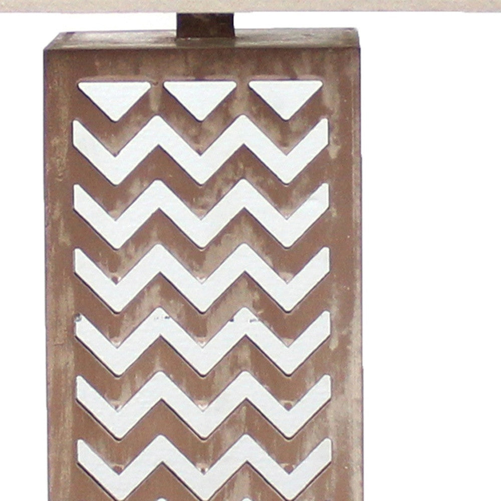 Tan Metal Mirror - Table Lamp