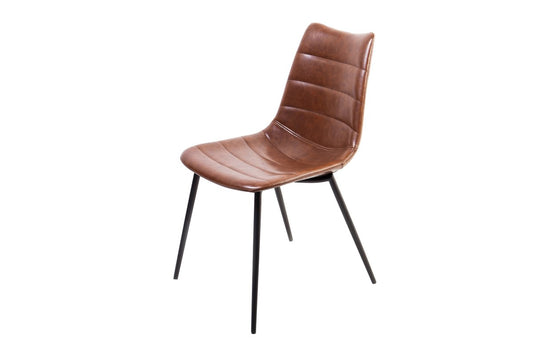 Leatherette and Iron Dining Chairs - Set of 2