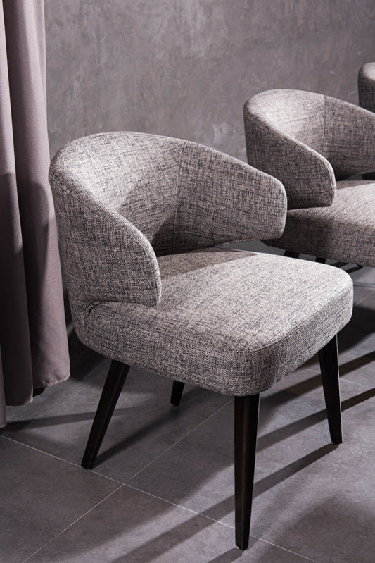Elegant Wrap-around Dining Chair with Solid Wooden Legs