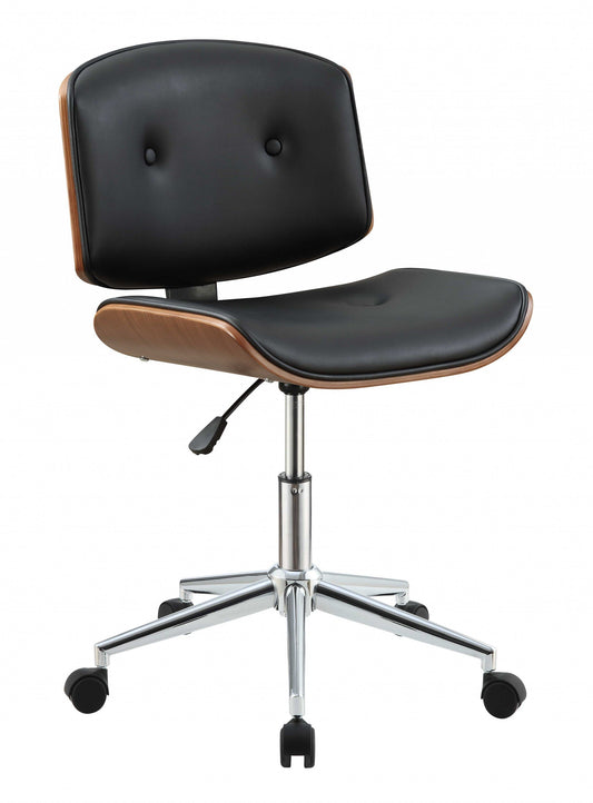 Black And Walnut Office Chair - Classic Design