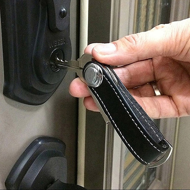 EDC Leather and Stainless Steel Key Holder - Variable Colours