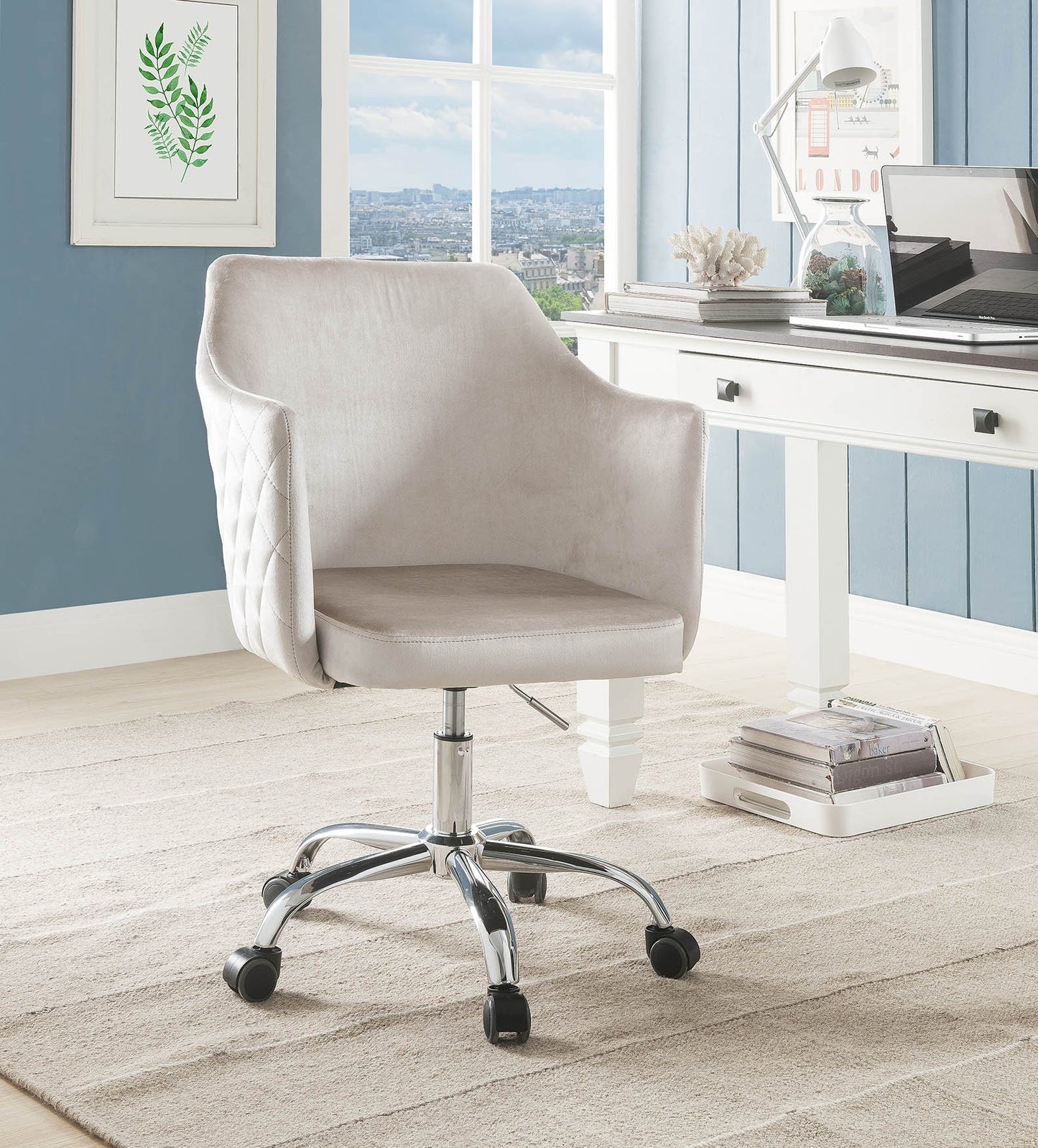Champagne Velvet Office Chair