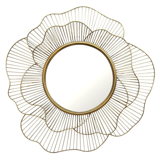 Round Gold Flower Metal Wall Mirror - 28.25inches