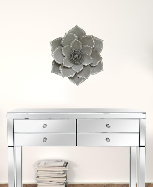 Hand-Crafted Metal Lotus Wall Decor