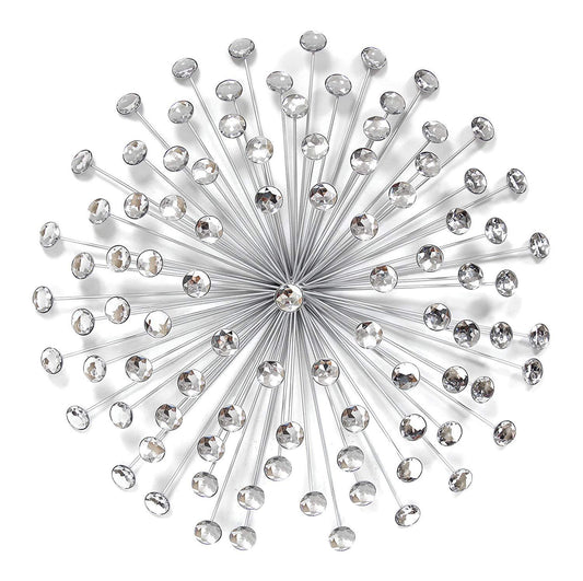 Silver Acrylic Burst Metal Wall Decor