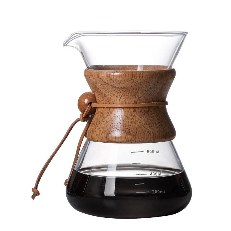 Hand Blown Glass Pour Over Coffee Brewer with Cork Handle - Various Sizes