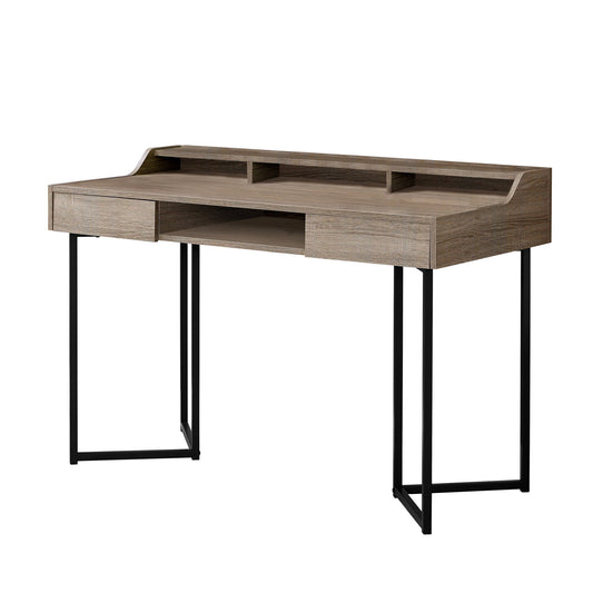 Wood & Metal Computer Desk with Storage