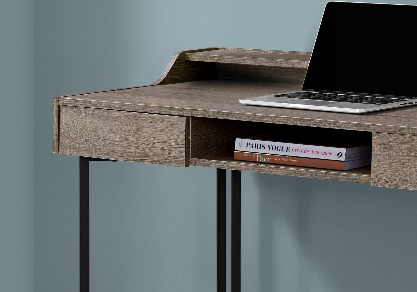 Wood & Metal Computer Desk with Storage