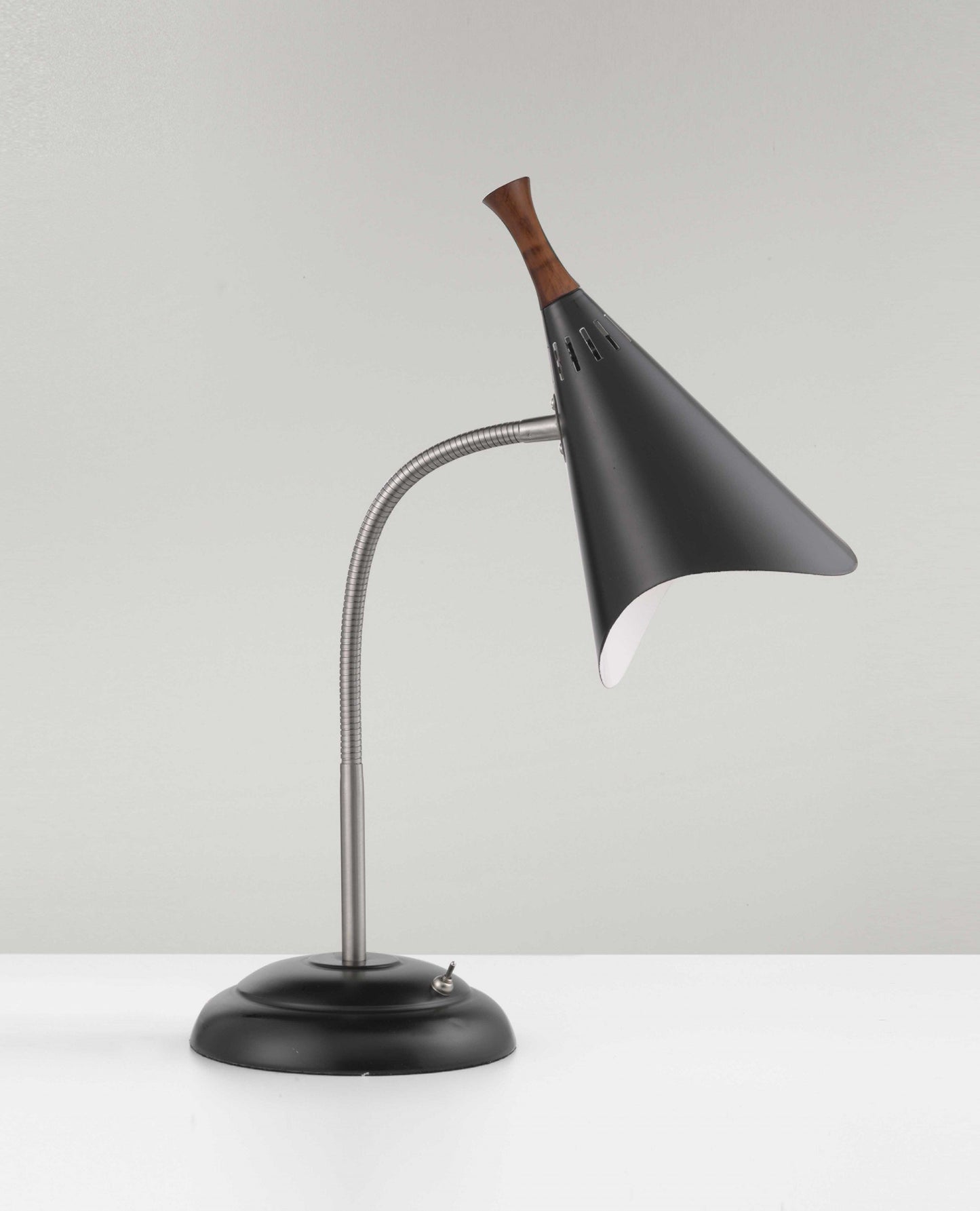 Gooseneck Adjustable Desk Lamp - Matte Black Metal