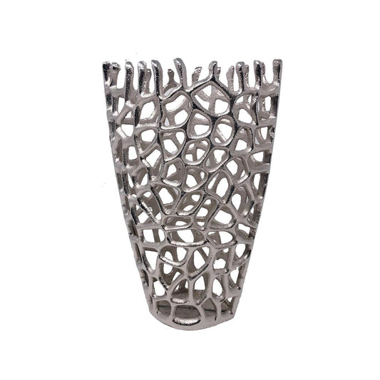 Silver Aluminum Branch Twig Table Vase - 13"