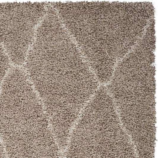 Sand Diamonds Design Shag Rug - 94" x 126"