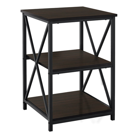 Espresso Black Metal Accent Table