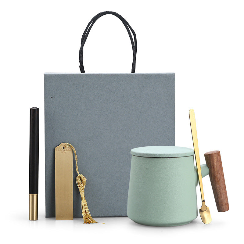 Ceramic Coffee Mug Set With Lid and Spoon - Various Sets