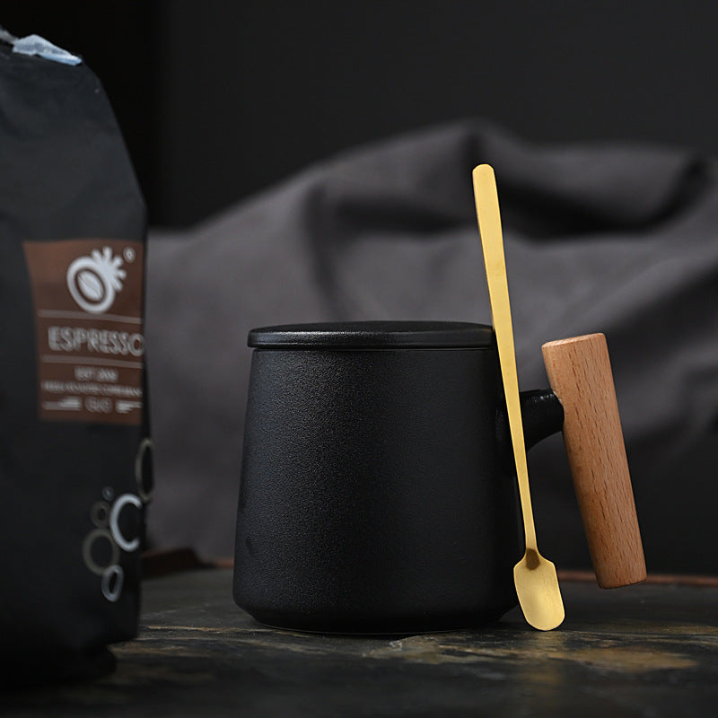 Ceramic Coffee Mug Set With Lid and Spoon - Various Sets