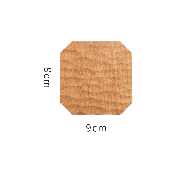 Solid Cherry Wood Hand Carved Coasters