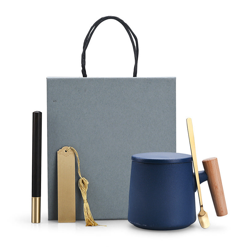Ceramic Coffee Mug Set With Lid and Spoon - Various Sets