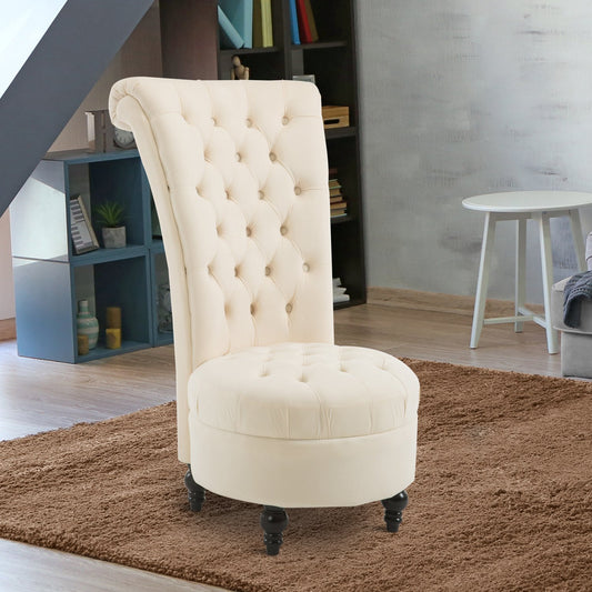 Tufted High Back Velvet Accent Chair - 45"