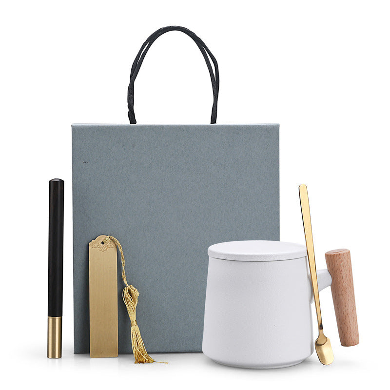 Ceramic Coffee Mug Set With Lid and Spoon - Various Sets