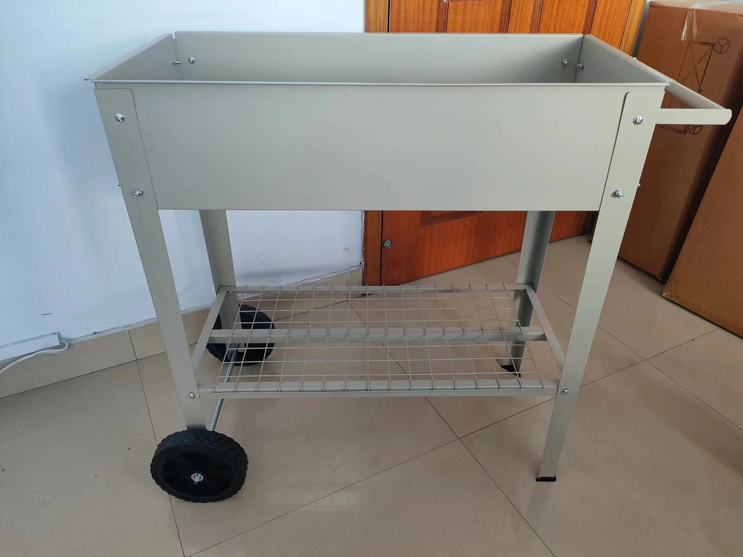 Versatile Metal Mobile Planter & Cold Drink Server- With legs and wheels