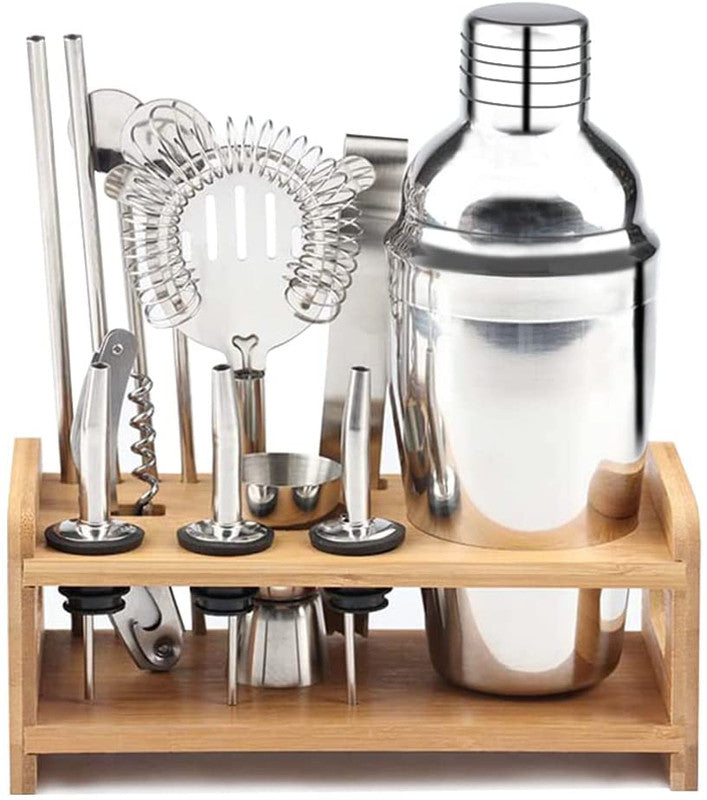 Elegant 13 Piece Cocktail Bar Set - Stainless