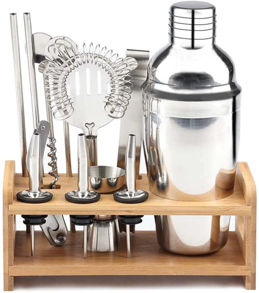 Elegant 13 Piece Cocktail Bar Set - Stainless