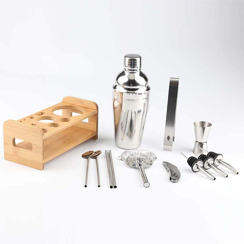 Elegant 13 Piece Cocktail Bar Set - Stainless