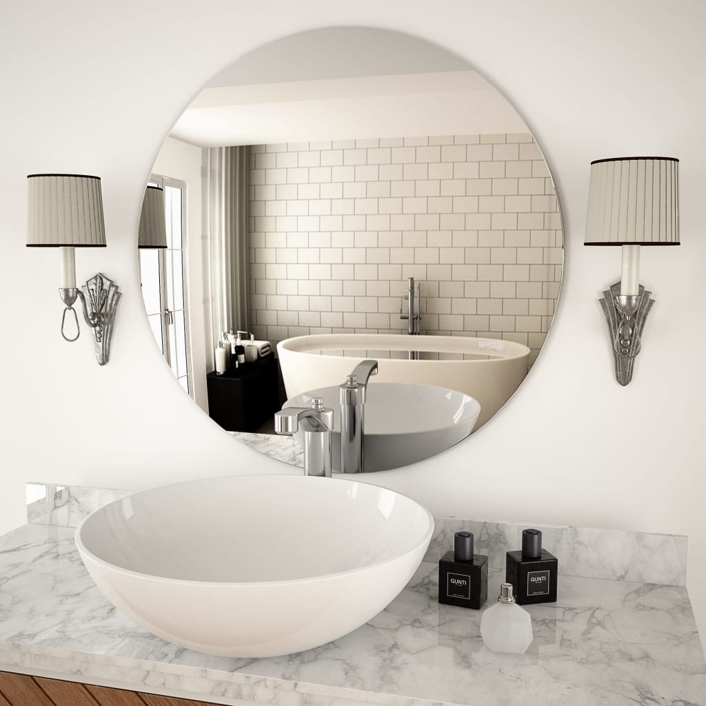 Frameless Round Wall Mirror