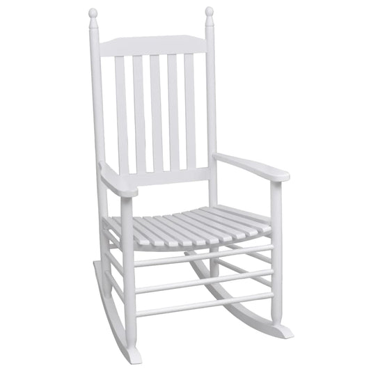 Rocking Chair with Curved Seat - Grey Poplar Wood