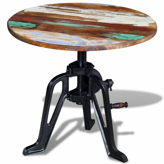 Side Table Solid Mango Wood and Cast Iron