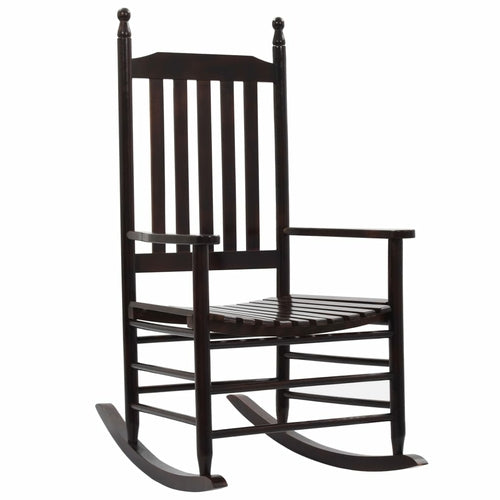 Rocking Chair with Curved Seat - Grey Poplar Wood