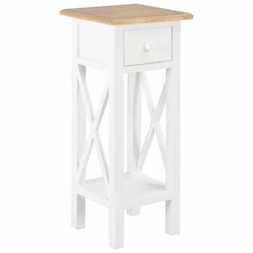 Elegant Wooden Side Table in White